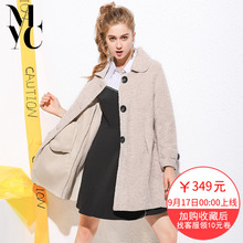 外套女中长款2018秋冬新款女装韩版百搭宽松加厚皮草风衣外套大衣图片