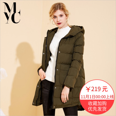 bf原宿字母连帽棉服2018冬季女装新款时尚韩版百搭学生显瘦外套潮商品大图
