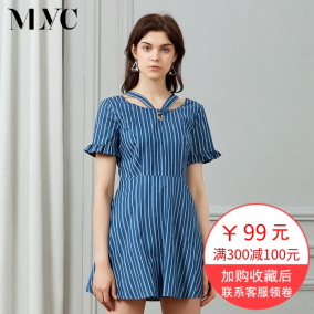 美丽衣橱连衣裙女2018夏季新款荷叶短袖韩版