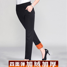 中老年女裤加绒加厚打底裤外穿秋冬装妈妈裤中年女裤显瘦裤小脚裤图片