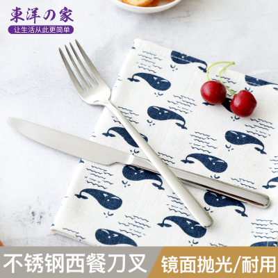 家用不锈钢主餐刀叉组合两件套套餐 精巧西餐具设计简约外观大方