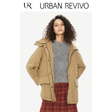 UR2018秋冬新品女装时尚格调翻领口袋中长外套WH42S1LE2001图片