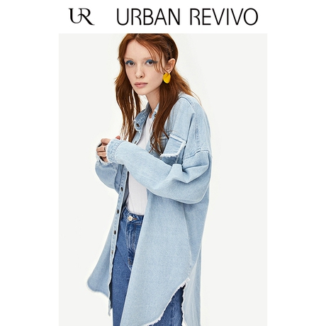 UR2018秋冬新品青春女装弧边搭配纽扣口袋牛仔外套YV38RBJN2000商品大图