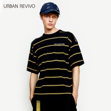 针织T恤MV14S9BN2000 男装 合身圆领条纹印花短袖 UR2018夏季新品