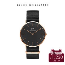 DanielWellington 丹尼尔惠灵顿dw手表男 40mm黑表盘织纹表