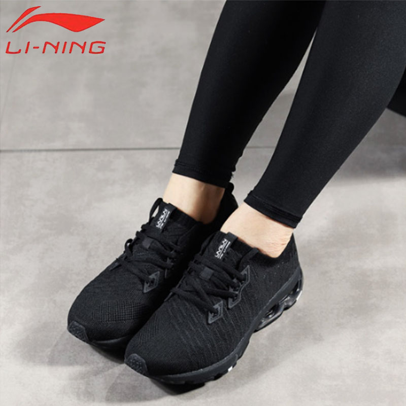 Li Ning Running Shoes Women's Shoes Mesh Air Arc Shock Absorbing Air Cushion Integrated Weaving Socks Shoes Running Shoes Sports Casual Shoes Women