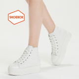 达芙妮旗下SHOEBOX/鞋柜秋学院风高帮系带透气休闲女鞋1116404106