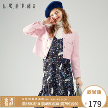 乐町春装2018新款女PU皮衣飞行员夹克小清新短外套ins棒球服粉图片