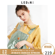 乐町2018春装新款女连衣裙印花背带裙吊带裙清新短裙韩版A字裙潮图片