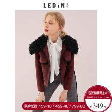 乐町A摆短款毛呢大衣2018秋冬季新款女装毛领呢子厚外套矮个子图片
