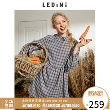 乐町荷叶边连衣裙ins超火的格纹裙2018秋装新款女气质复古韩版潮图片