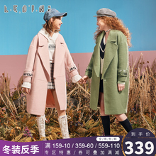 乐町冬装2018新款女装软妹呢子外套女加厚毛呢大衣韩版CWAA74251图片
