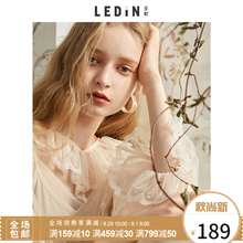 乐町雪纺衫仙气质2018秋季新款洋气蕾丝边超仙网纱甜美上衣小清新图片