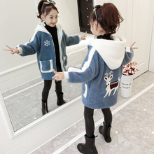 女童秋冬外套小女孩冬装 2018新款 儿童棉服洋气加绒加厚水貂绒棉衣