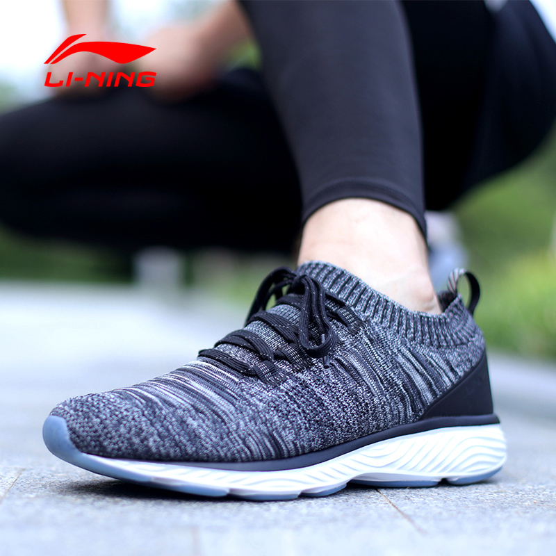 Li Ning Sports Shoes Men's Running Shoes 2019 Autumn New Genuine Black Breathable Shock Absorbing and Durable Casual Shoes