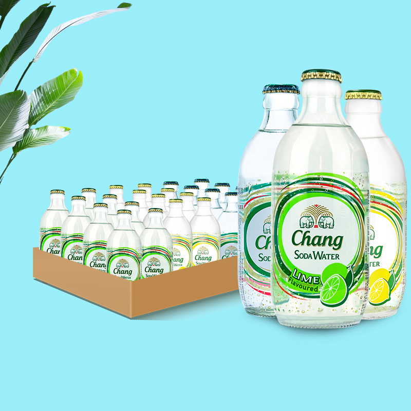 泰象CHANG牌泰国进口泰象苏打水原味气泡水饮料象整箱chang牌柠檬