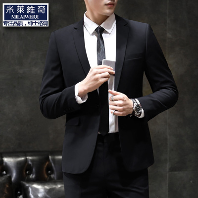 西装男上衣外套秋青年韩版修身小西服英伦休闲时尚潮单西小西装男