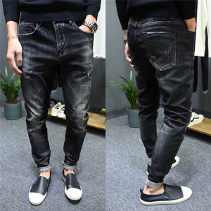 胡先生2018新款男士微锥型做旧显瘦牛仔裤同九平道高点速觉第九关