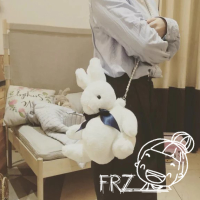 2017冬季新款兔毛可爱女包卡通毛毛包潮毛绒小包包软妹兔子斜挎包