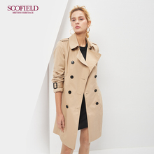 SCOFIELD女装新款英伦风双排扣卡其色风衣外套中长款SFJT86109L图片