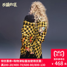 妖精的口袋Y秋冬季2018新款格纹衬衫韩版宽松格子流行短外套女潮图片