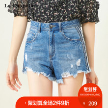 高腰牛仔短裤女2018新款夏季韩版直筒显瘦磨破洞水洗多口袋潮裤子图片