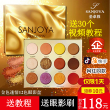 SANJOYA圣卓雅金色迷情眼影盘欧美风眼影哑光珠光闪粉网红眼影盘