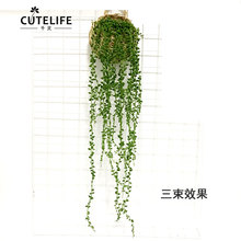 工程绿叶植物墙餐厅悬挂垂掉装 仿真多肉情人泪束软装 饰配件挂件