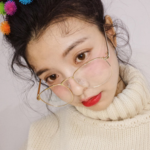 复古眼镜框金属方框眼镜