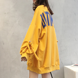 中长款春秋宽松卫衣女情侣装