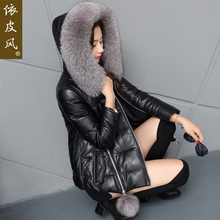 欧洲站秋冬装新款海宁真皮羽绒服女装短款皮衣皮草潮大衣反季外套图片
