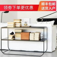 北欧简约铁艺玄关桌铁艺沙发背几边柜长条桌ins墙边置物架窄桌子