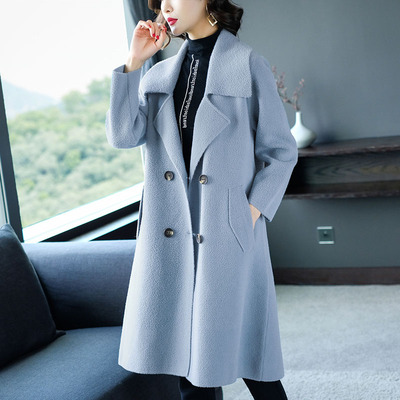 仿水貂绒毛衣外套女中长款宽松毛茸茸开衫2018秋冬新款流行大衣潮