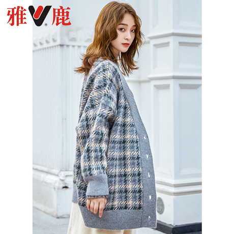 yaloo/雅鹿2018新款毛衣外套女韩版宽松慵懒风网红开衫chic毛衣潮商品大图