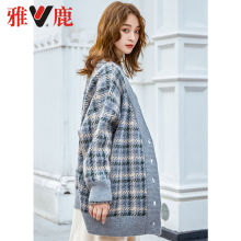yaloo/雅鹿2018新款毛衣外套女韩版宽松慵懒风网红开衫chic毛衣潮图片