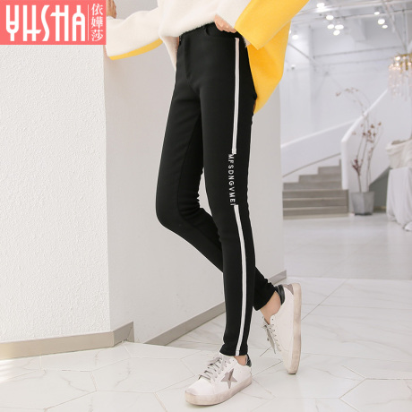 依嬅莎2018年冬季新款加绒牛仔裤YD18NCW6231商品大图