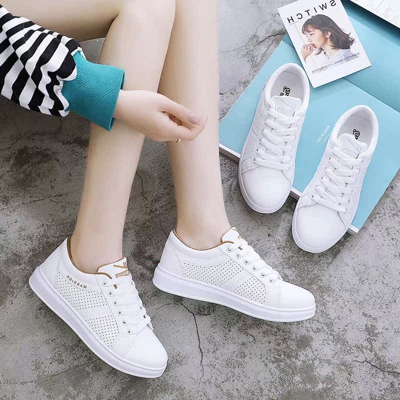 Special Step Return Little White Shoes for Women 2019 Summer Women's Shoes Leisure Women's Sports Summer Breathable White Shoes Versatile Board Shoes