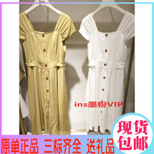2019夏装 饰连衣裙 纽扣装 MORE文墨女装 新款 ONE A1YA9205C22