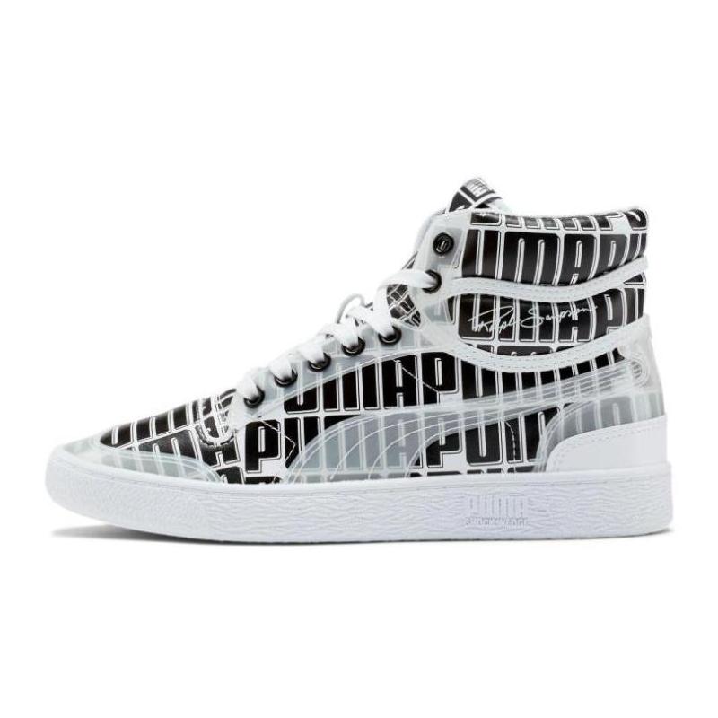 PUMA/Puma Women's Sports Casual Shoes Non slip Letter Transparent Leather High Top US Direct Mail 371813