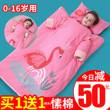 婴儿睡袋儿童春秋冬季冬款纯棉四季通用被子中大童宝宝防踢被神器