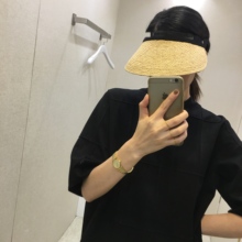 KAMINSKI 夏季拉菲空顶帽遮阳草帽沙滩防晒防紫外线太阳帽 HELEN