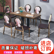 快餐桌椅组合小吃奶茶冷饮甜品汉堡店商用餐饮饭店咖啡西餐厅桌椅
