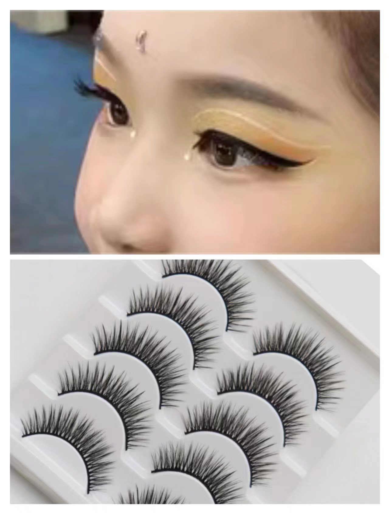 【优惠价】儿舞台妆演出专用假眼睫毛童女自然仿真拉丁舞硬梗自粘接女团浓密