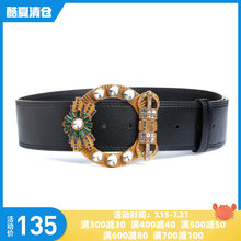 【购物周135元】ochirly欧时力钻饰金属扣宽腰带1G01538020