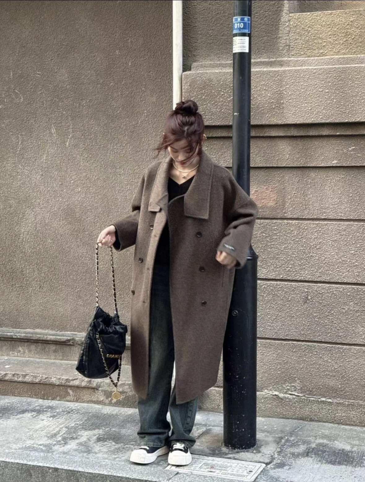 2024秋冬新款韩版高级感气质立领毛呢大衣女中长款加厚过膝外套潮