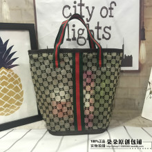 雾花正品女包 植绒网纱手提包圆筒包 大牌风镂空潮包沙滩包休闲包
