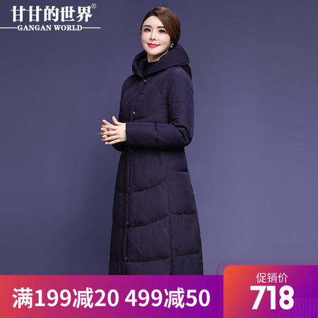 【90%白鸭绒】面包服过膝长款羽绒服女冬季新款甘甘的世界新款暖商品大图