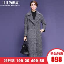 【温暖卡苏绒】甘甘的世界2018秋冬新款修身中长款大衣中年女装图片