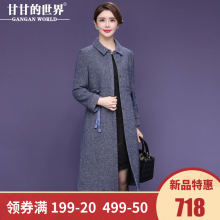 甘甘的世界2018秋冬新款毛呢外套女中年大码妈妈装图片