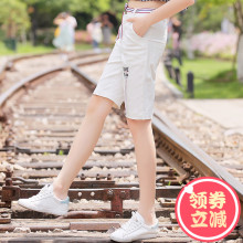 西子小荷牛仔短裤女夏2018新款韩版高腰显瘦白色初中学生少女热裤图片